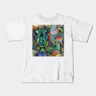 Intense lady in an abstract painting Kids T-Shirt